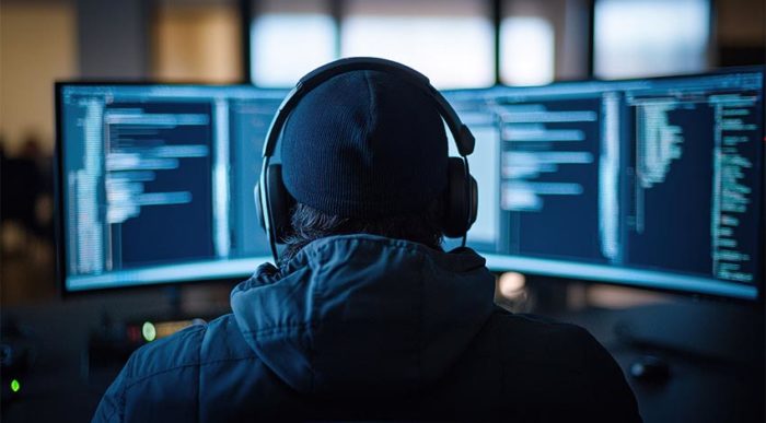Ein Hacker nutzt die Man-in-the-Middle-Angriffsmethode, um gezielt Informationen abzufangen. © Adobe Stock, weerasak
